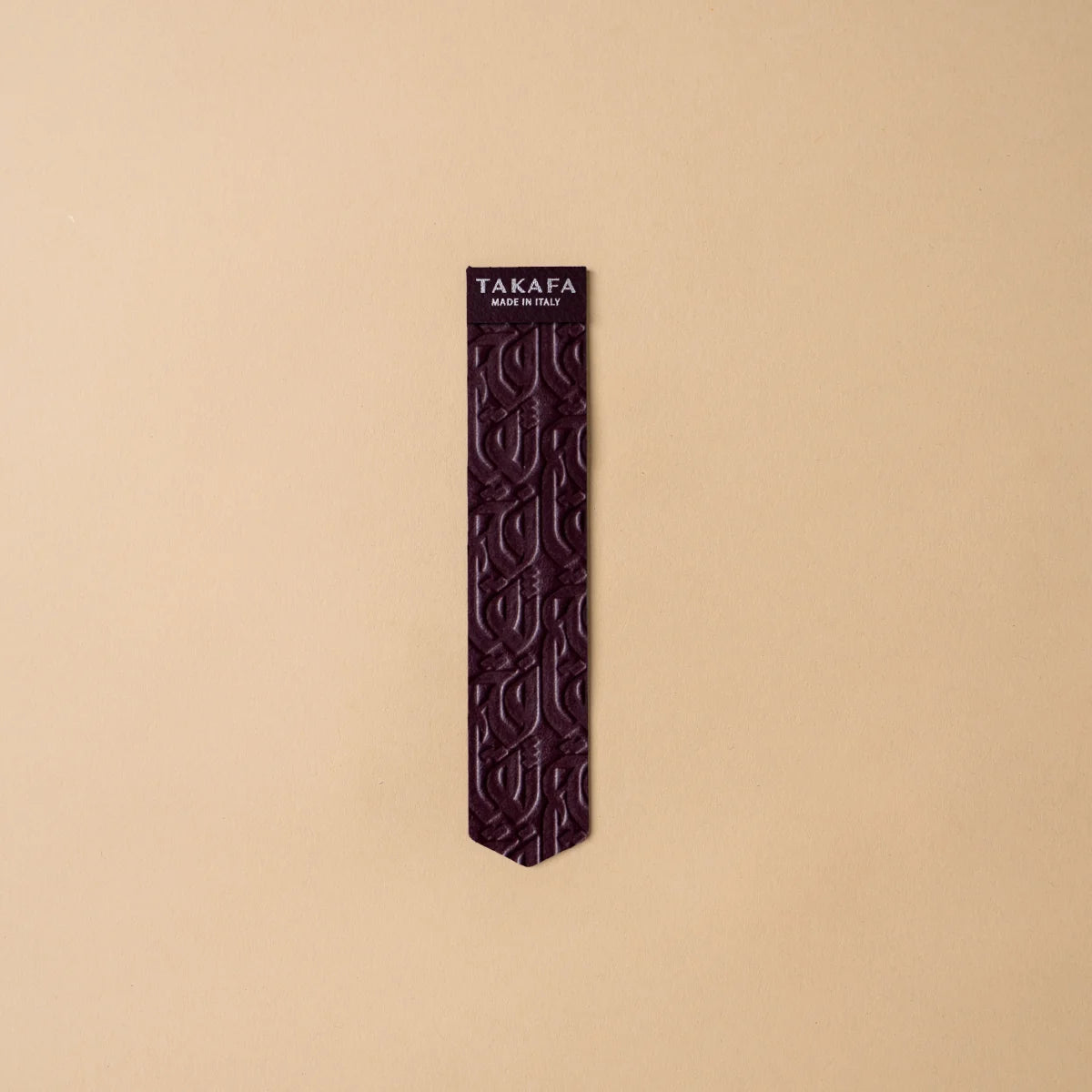 TAKAFA Original luxury leather bookmark in Burgundy, full-grain Bos Taurus Italian leather, pairs with the Original notebook